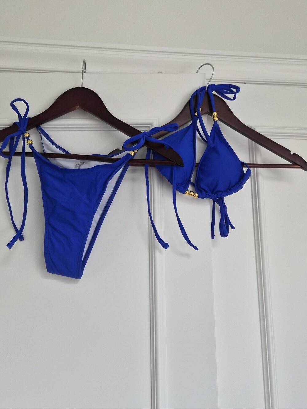 NWOT Venus Inspired Blue Triangle Tie Bikini - Classic Two-Piece Swimwear - Picture 3 of 4